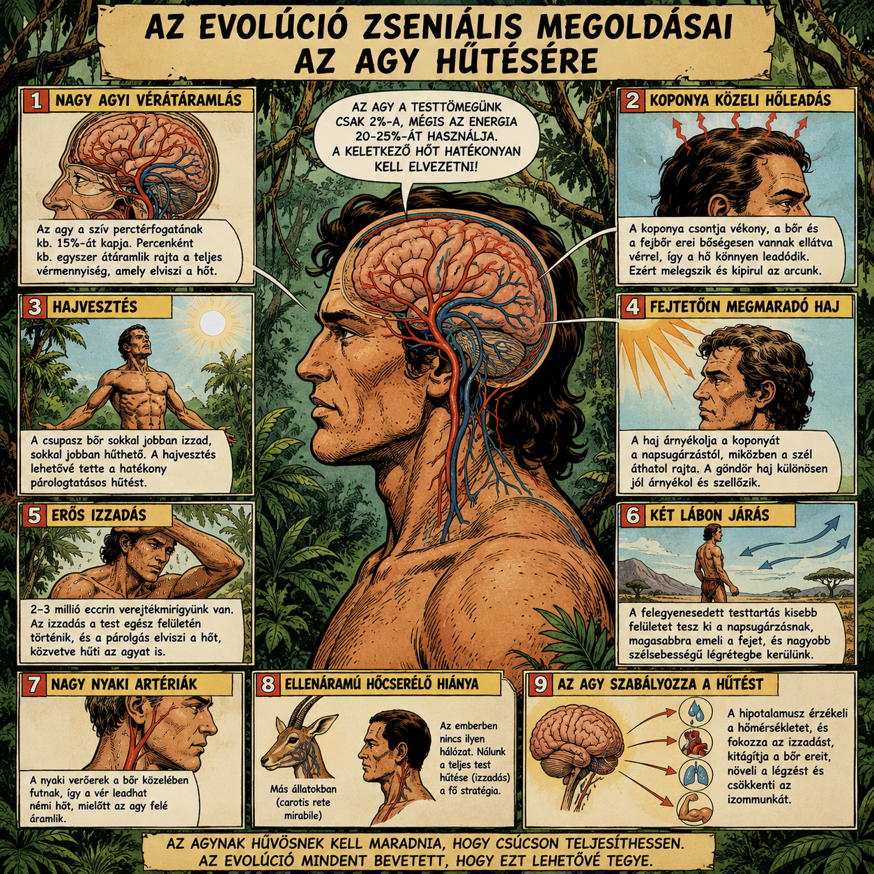 Az agy hűtésére az evolúció során számos hatékony adaptáció alakult ki.